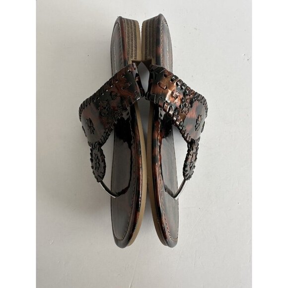 Pierre Dumas Womens Rosetta 20 Thong Sandals Size 8M Brown Animal Print Comfort - Picture 7 of 12